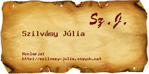 Szilvásy Júlia névjegykártya