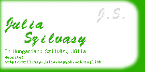julia szilvasy business card