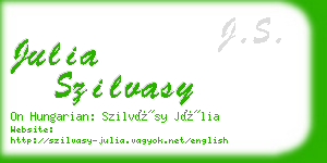 julia szilvasy business card